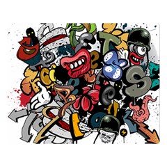 Mural Graffiti Paint Premium Plush Fleece Blanket (large) by 99art