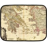 Map Of Greece Archipelago Two Sides Fleece Blanket (Mini) 35 x27  Blanket Back
