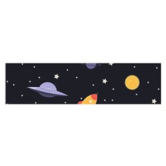 Cosmos Rockets Spaceships Ufos Oblong Satin Scarf (16  X 60 ) by Cowasu