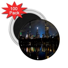 New York Night Central Park Skyscrapers Skyline 2 25  Magnets (100 Pack)  by Cowasu