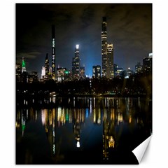 New York Night Central Park Skyscrapers Skyline Canvas 20  X 24  by Cowasu