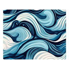 Pattern Ocean Waves Arctic Ocean Blue Nature Sea Two Sides Premium Plush Fleece Blanket (large) by danenraven