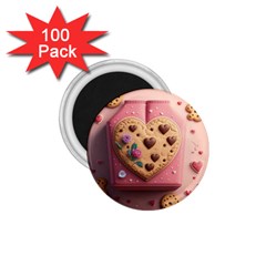 Cookies Valentine Heart Holiday Gift Love 1 75  Magnets (100 Pack)  by Ndabl3x