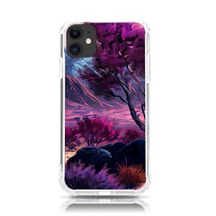 Landscape Painting Purple Tree Iphone 11 Tpu Uv Print Case by Ndabl3x