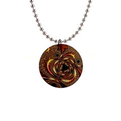 Geometric Art Fractal Abstract Art 1  Button Necklace by Ndabl3x