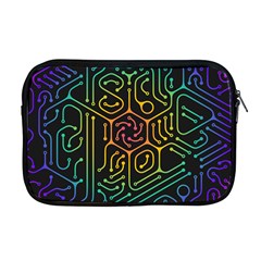 Circuit Hexagonal Geometric Pattern Background Pattern Apple Macbook Pro 17  Zipper Case by Wav3s