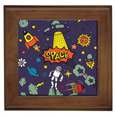 Vector Flat Space Design Background With Text Framed Tile by Wav3s