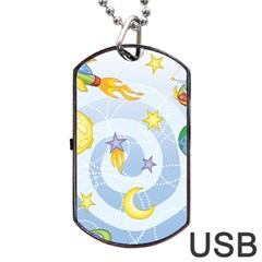 Science Fiction Outer Space Dog Tag Usb Flash (one Side) by Ndabl3x