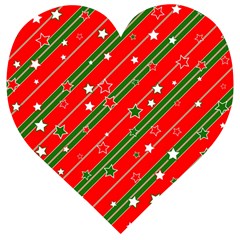 Christmas Paper Star Texture Wooden Puzzle Heart by Ndabl3x
