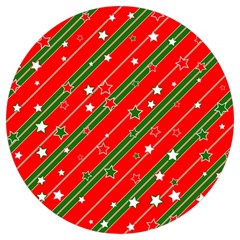 Christmas Paper Star Texture Round Trivet by Ndabl3x