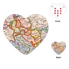 Map Europe Globe Countries States Playing Cards Single Design (heart) by Ndabl3x