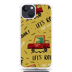 Childish-seamless-pattern-with-dino-driver Iphone 13 Tpu Uv Print Case by Vaneshart