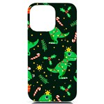 Christmas-funny-pattern Dinosaurs iPhone 14 Pro Max Black UV Print Case Front