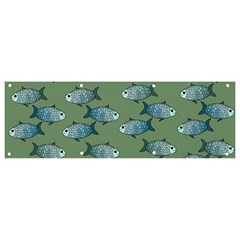Fishes Pattern Background Theme Banner And Sign 9  X 3  by Vaneshop