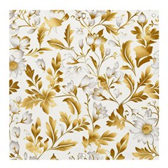 Flowers Gold Floral Banner And Sign 4  X 4  by Vaneshop
