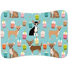 Chihuahua Bubble Kawaii Boba Tea Cute Dog Velour Seat Head Rest Cushion by Wav3s