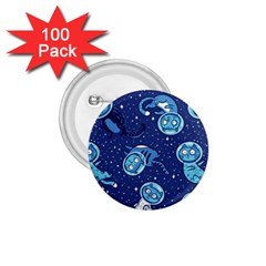 Cat Spacesuit Space Suit Astronaut Pattern 1 75  Buttons (100 Pack)  by Wav3s