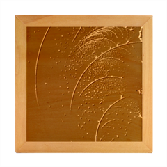 Abstract Dark Shine Structure Fractal Golden Wood Photo Frame Cube by Vaneshop