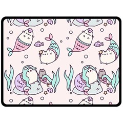 Cartoon Cat Cute Animal Design Drawing Illustration Kawaii Two Sides Fleece Blanket (large) by Grandong
