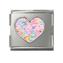 Bears Kawaii Pattern Mega Link Heart Italian Charm (18mm) by Cowasu