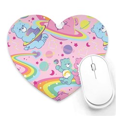 Bears Kawaii Pattern Heart Mousepad by Cowasu