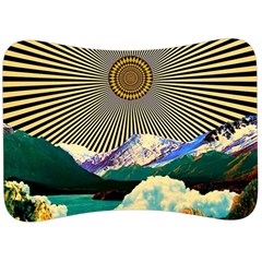 Surreal Art Psychadelic Mountain Velour Seat Head Rest Cushion by Cowasu