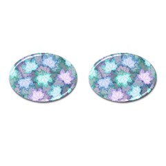 Leaves Glitter Background Winter Cufflinks (oval) by Bangk1t