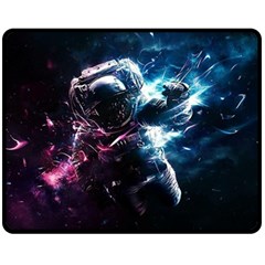 Psychedelic Astronaut Trippy Space Art Fleece Blanket (medium) by Bangk1t