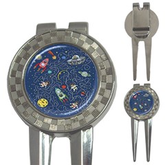Cat Cosmos Cosmonaut Rocket 3-in-1 Golf Divots by Cowasu