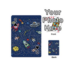 Cat Cosmos Cosmonaut Rocket Playing Cards 54 Designs (mini) by Cowasu