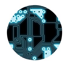 A Completely Seamless Background Design Circuitry Mini Round Pill Box by Amaryn4rt