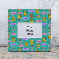 Meow Cat Pattern White Box Photo Frame 4  X 6  by Amaryn4rt