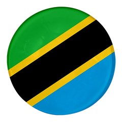 Flag Of Tanzania Round Glass Fridge Magnet (4 Pack) by Amaryn4rt