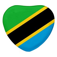 Flag Of Tanzania Heart Glass Fridge Magnet (4 Pack) by Amaryn4rt