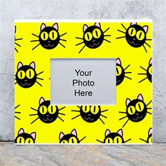 Cats Heads Pattern Design White Wall Photo Frame 5  X 7  by Amaryn4rt