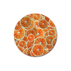 Oranges Background Texture Pattern Magnet 3  (round) by Simbadda