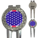 Usa Independence Day July Background 3-in-1 Golf Divots Front