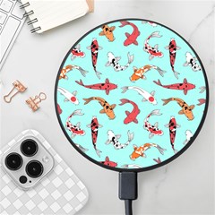 Pattern-with-koi-fishes Wireless Fast Charger(black) by uniart180623