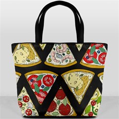 Vector-seamless-pattern-with-italian-pizza-top-view Bucket Bag by uniart180623