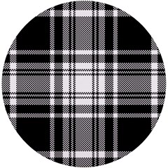 Pixel-background-design-modern-seamless-pattern-plaid-square-texture-fabric-tartan-scottish-textile- Uv Print Round Tile Coaster by uniart180623