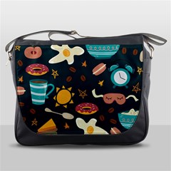 Seamless-pattern-with-breakfast-symbols-morning-coffee Messenger Bag by uniart180623