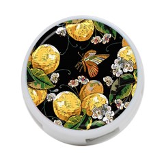 Embroidery-blossoming-lemons-butterfly-seamless-pattern 4-port Usb Hub (two Sides) by uniart180623