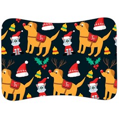 Funny Christmas Pattern Background Velour Seat Head Rest Cushion by uniart180623