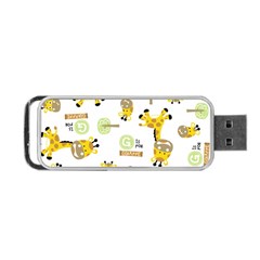 Vector-pattern-with-cute-giraffe-cartoon Portable Usb Flash (one Side) by uniart180623