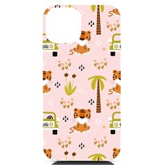 Cute-tiger-car-safari-seamless-pattern Iphone 14 Black Uv Print Case