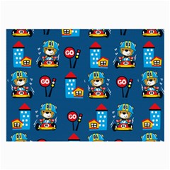 Racing-car-printing-set-cartoon-vector-pattern Large Glasses Cloth (2 Sides) by uniart180623