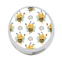 Art Bee Pattern Design Wallpaper Background 4-port Usb Hub (two Sides) by uniart180623