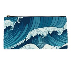 Waves Ocean Sea Pattern Water Tsunami Rough Seas Pencil Case by uniart180623