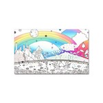 Rainbow Fun Cute Minimal Doodle Drawing Arts Sticker Rectangular (100 pack) Front
