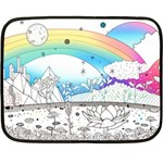 Rainbow Fun Cute Minimal Doodle Drawing Arts Two Sides Fleece Blanket (Mini) 35 x27  Blanket Front